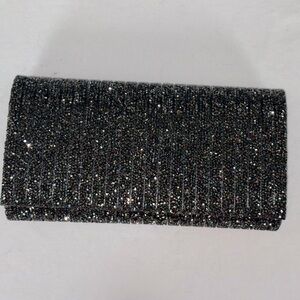 Black/Silver Glitter Evening Clutch